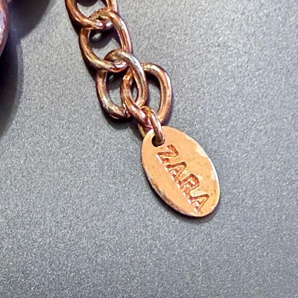 ZARA Rose Gold Tone Chunky Chain Link Statement Necklace - Picture 5 of 8